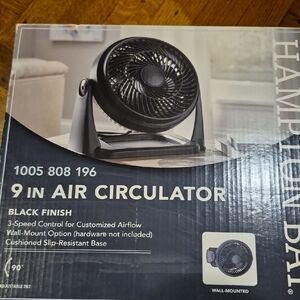 NEW---Hampton Bay Black Air Circulator Fan